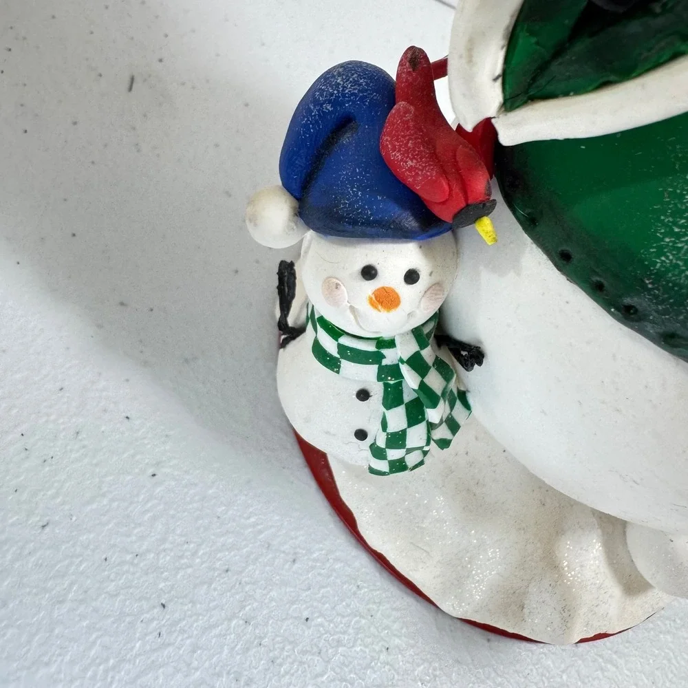 Cute Snowman Candle Holder with Little Snowman Friend Lantern‎ Christmas Decor